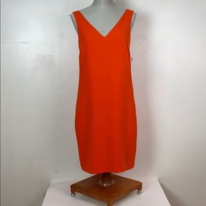 V-neck orange mini dress